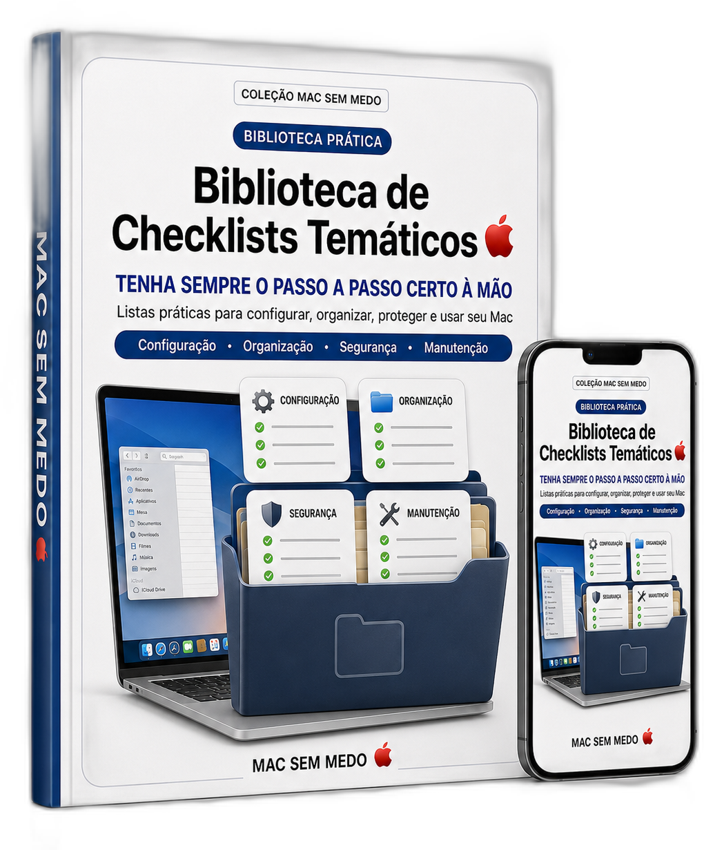 Mockup da Biblioteca de Checklists TemĂĄticos MAC SEM MEDO đ
