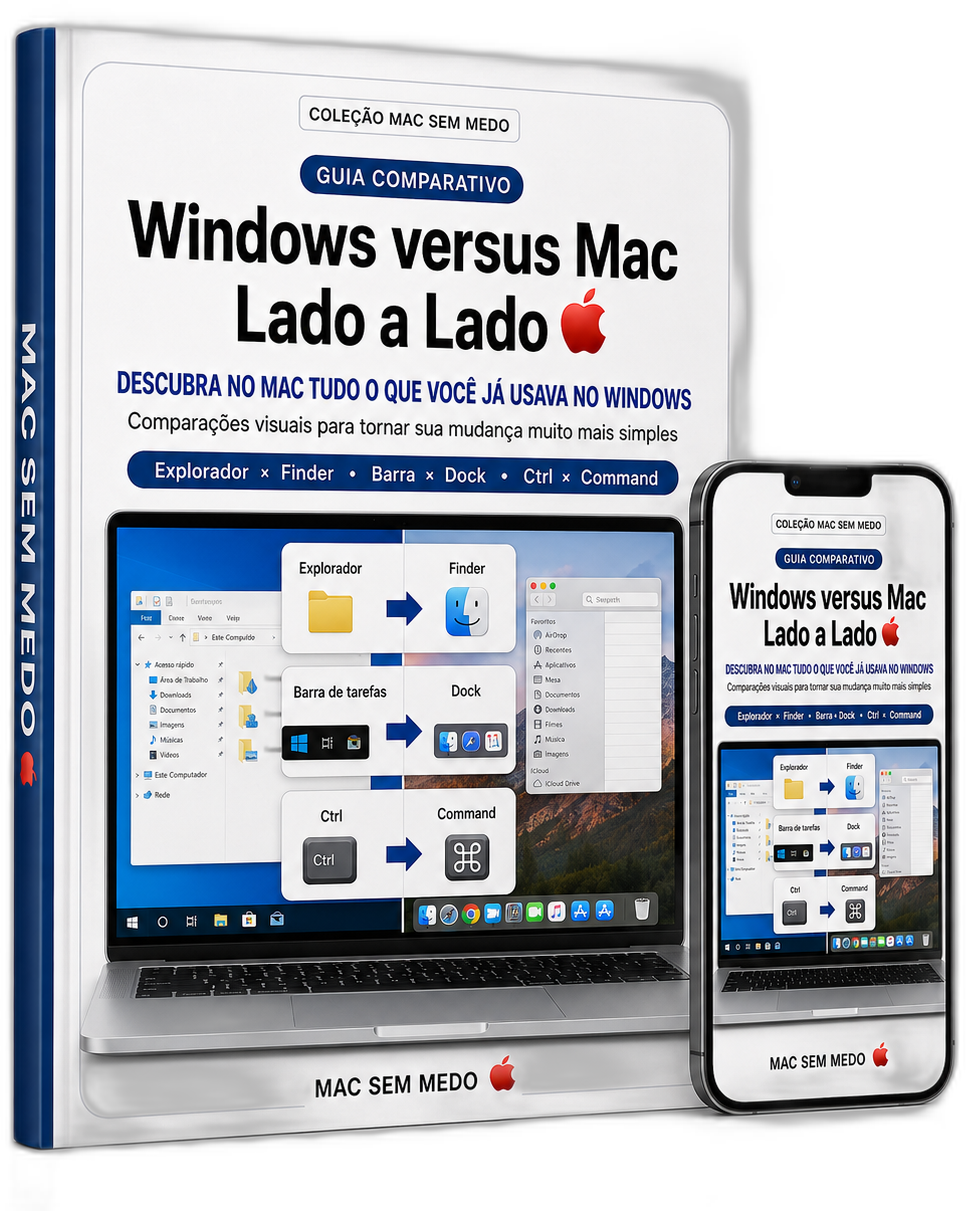 Mockup do Guia Windows Ă Mac Lado a Lado MAC SEM MEDO đ