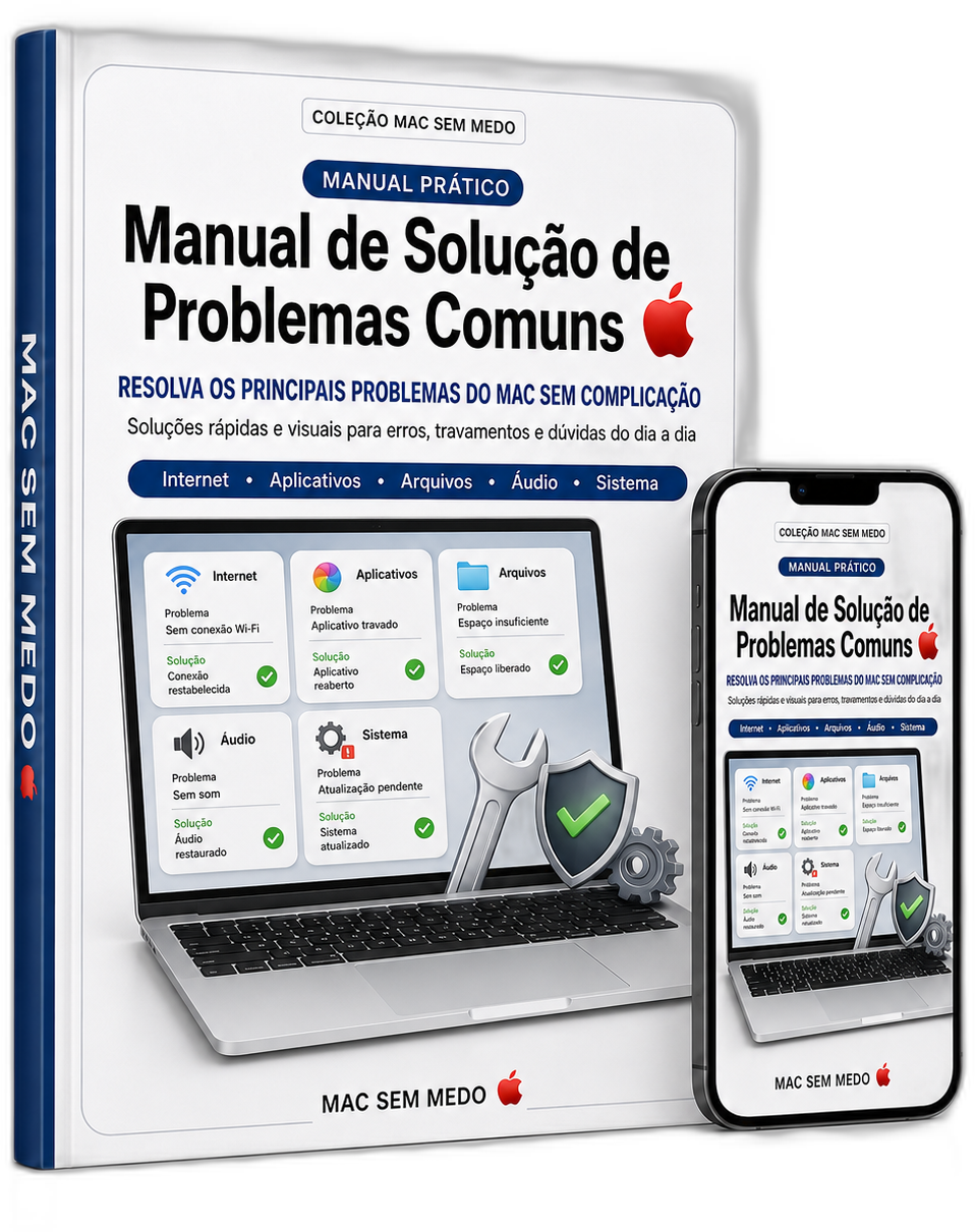 Mockup do Manual de Solução de Problemas Comuns MAC SEM MEDO đ