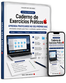 Mockup do Caderno de ExercĂcios PrĂĄticos MAC SEM MEDO đ